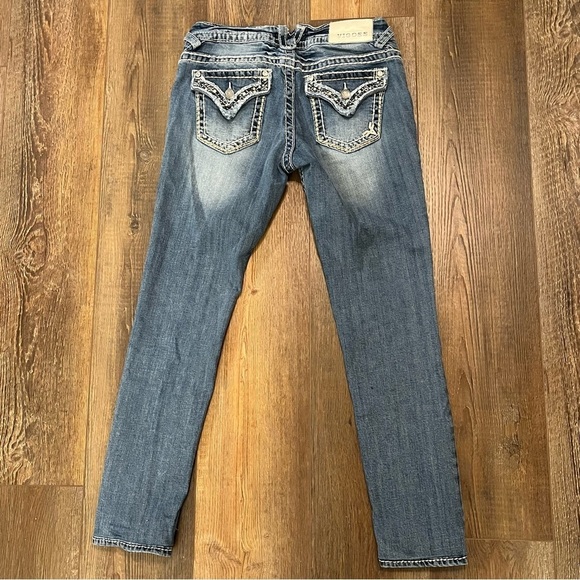 VIGOSS The New York Skinny Jeans Womens Size 3/4 Denim Rhinestones Ankle Stretch - Picture 2 of 16
